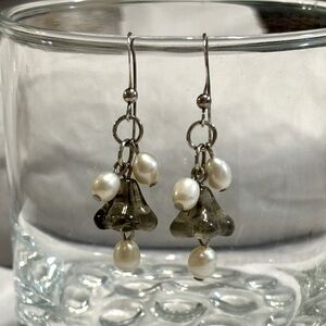 Handmade Elegant Pearl and Sterling Silver Earrings